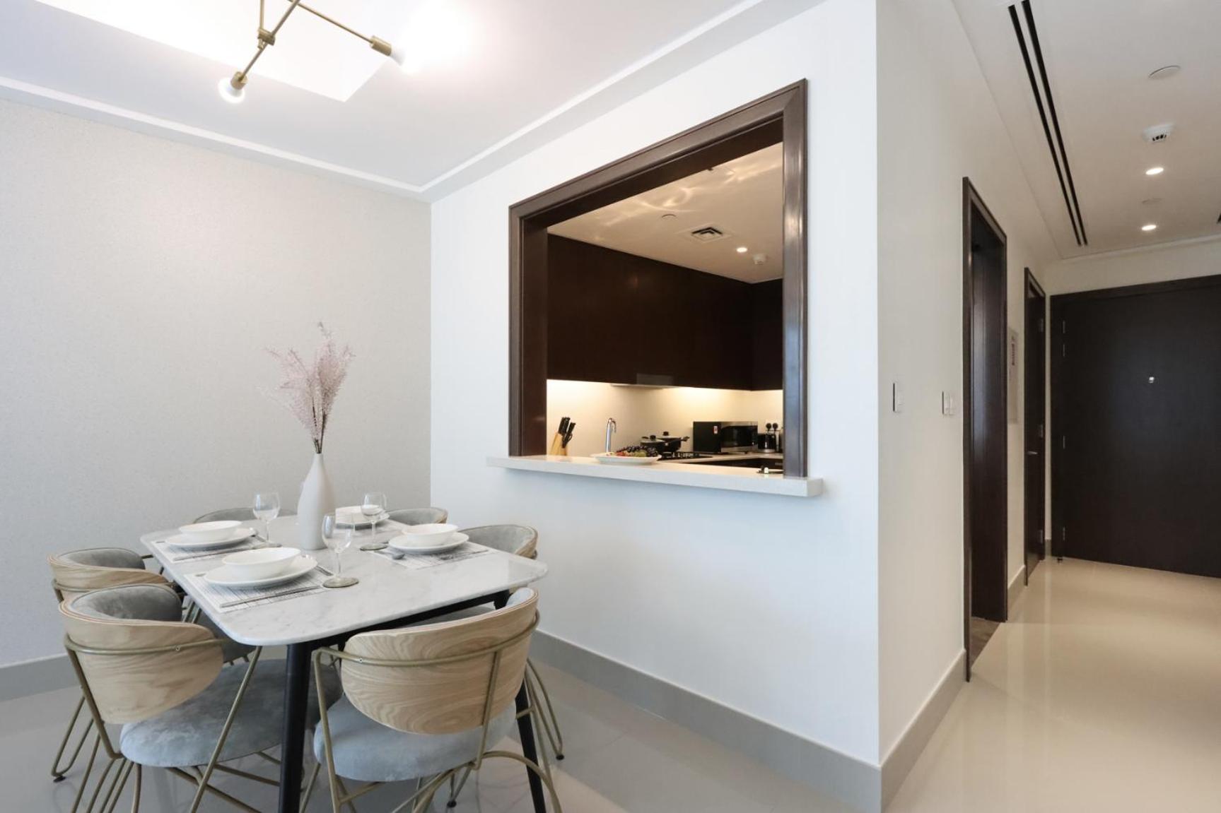Spectacular 2br With Burj Fountain Views شقة *